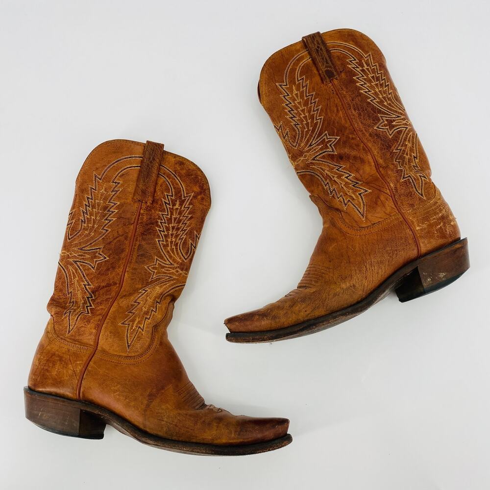 Lucchese brown stitched cowboy boots